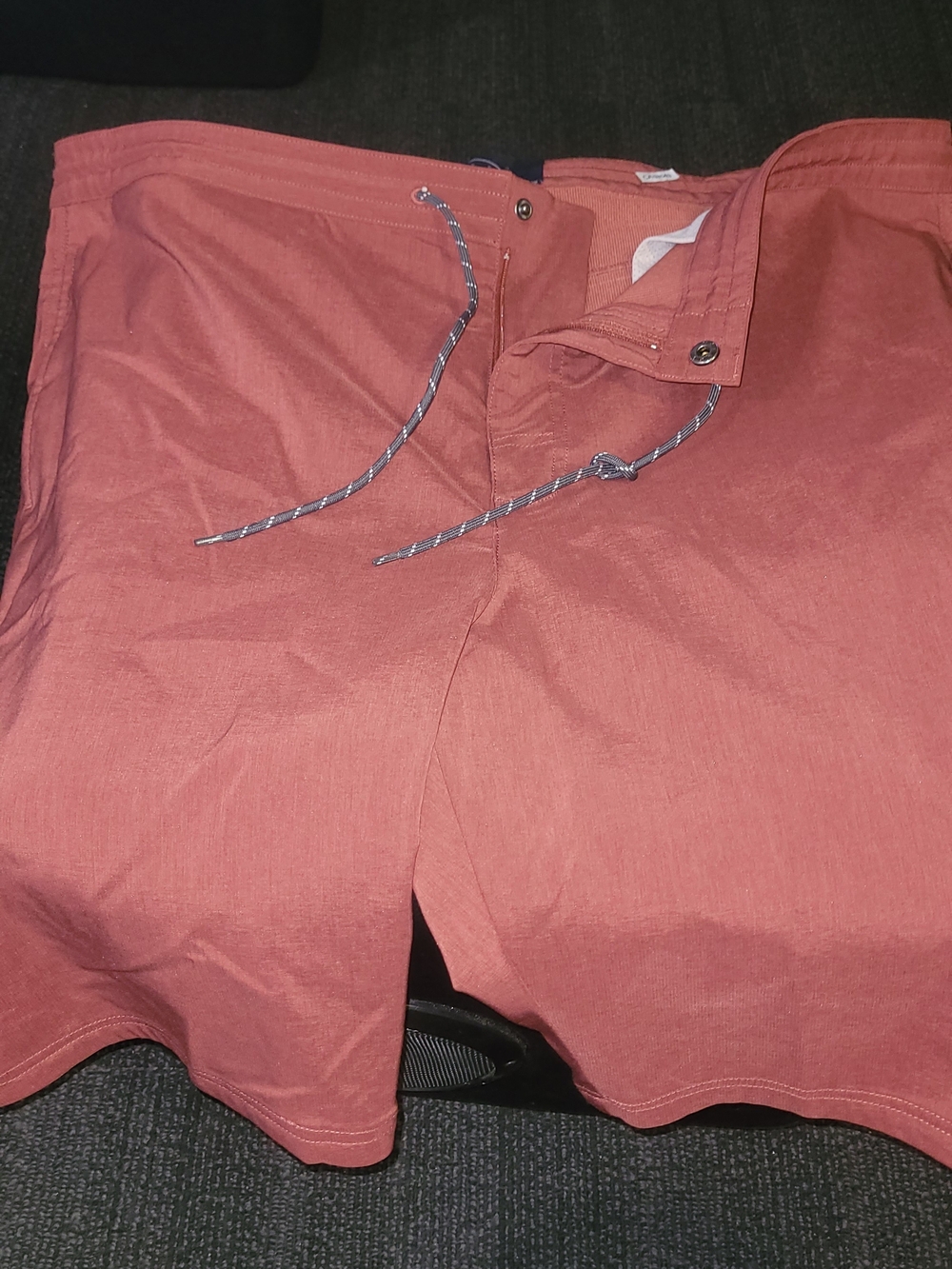 Men's Rust Red Drawstring Swim/Board Shorts - Picture 14 of 15